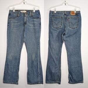 Levi's 525 boot cut light wash blue bdenim cotton blend jeans 10